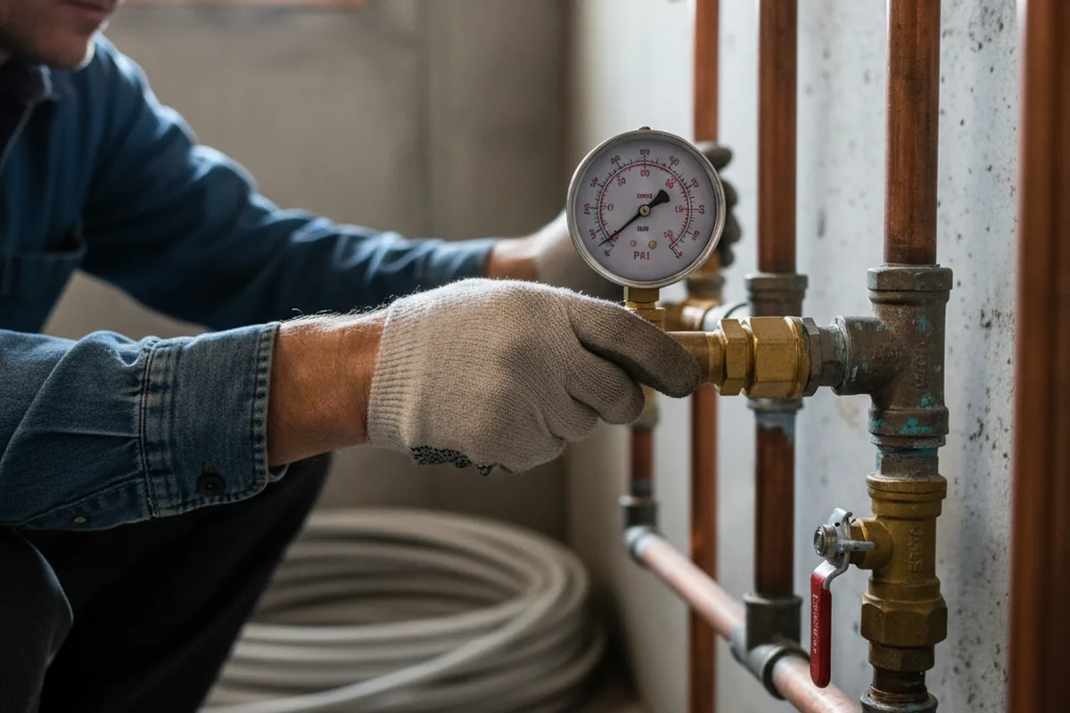 Pressure testing a repaired line during Water Line Repair in Zavalla